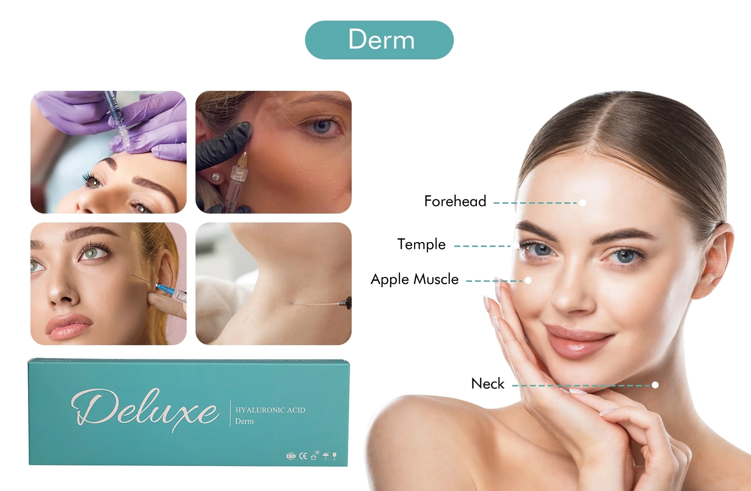 Cross Linked Hyaluronic Acid Injectable Gel Lip Augmentation Dermal Filler